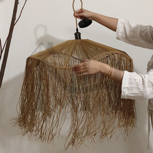 لوستر مُجا با آویز رافیا